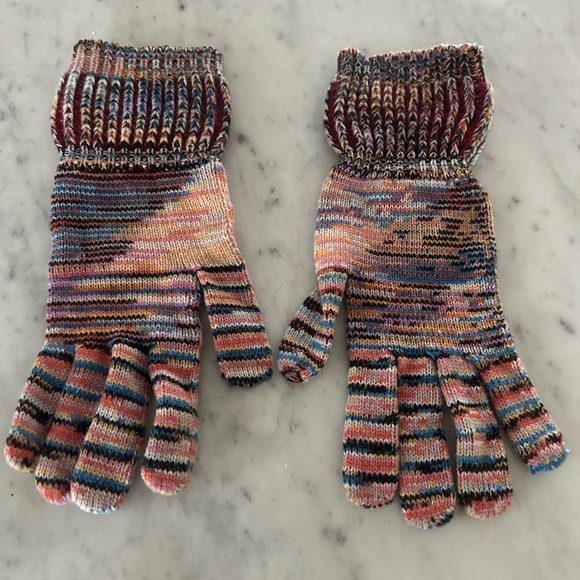 Missoni Collection Couture Cashmere/Wool multicolor Knit Gloves - Picture 1 of 4